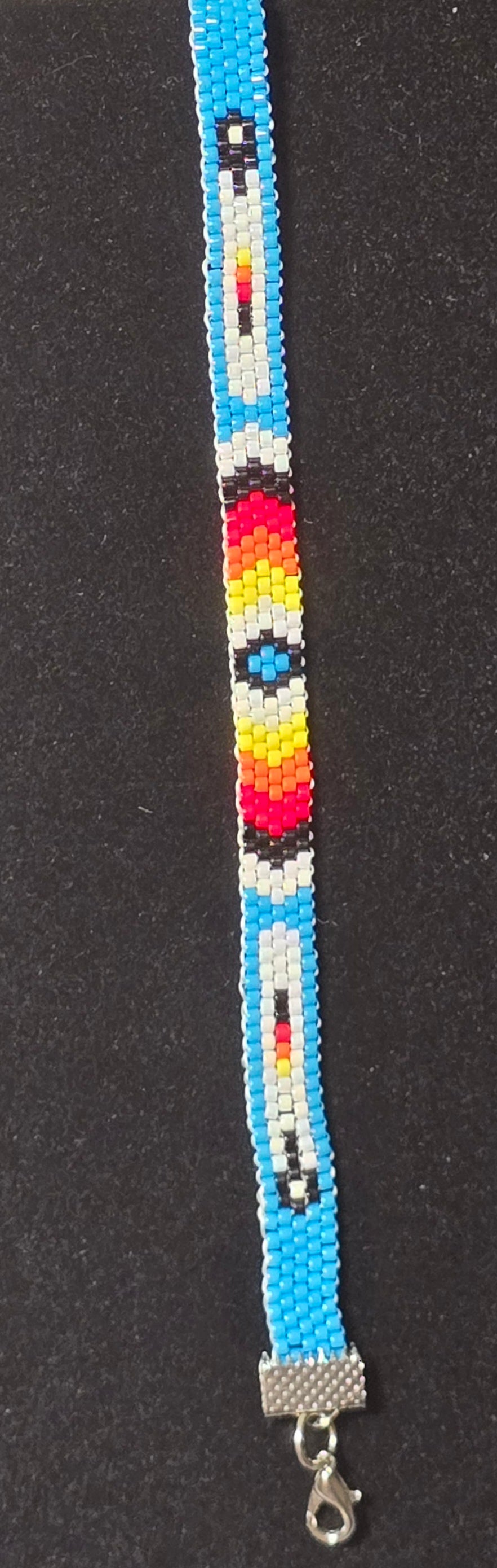 Thin Tribal Peyote Stitch Bracelet with Miyuki Delica Beads