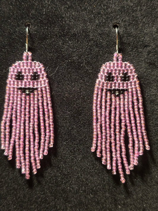 Pink Ghost Earrings that Glow in the Dark