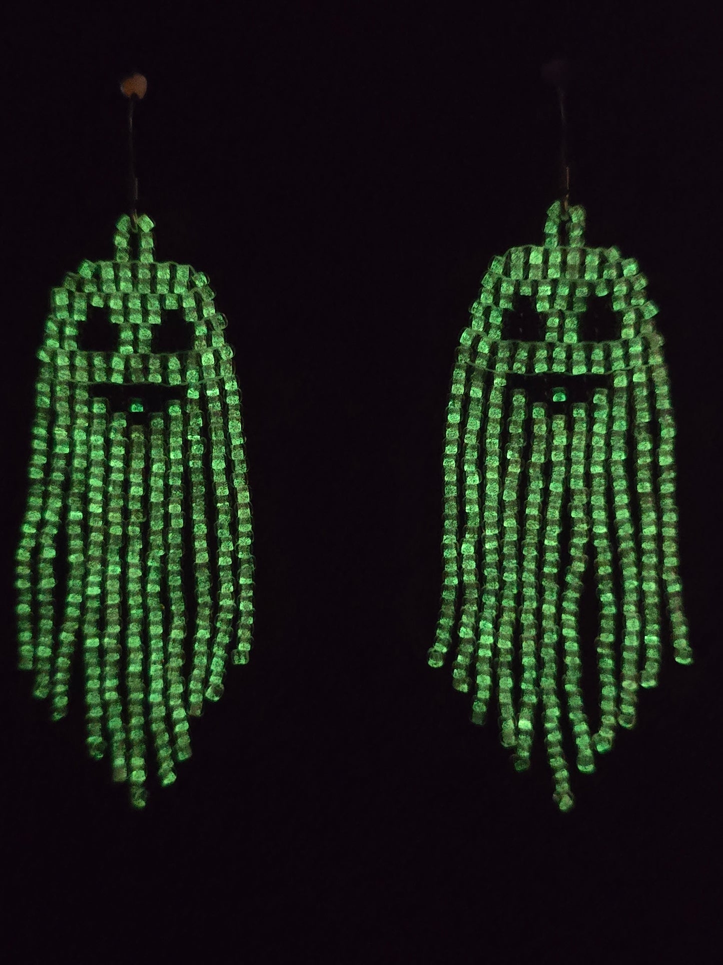 Pink Ghost Earrings that Glow in the Dark
