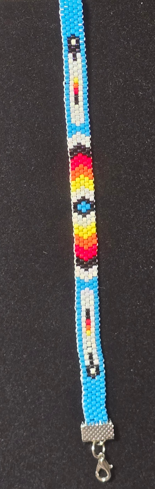 Thin Tribal Peyote Stitch Bracelet with Miyuki Delica Beads