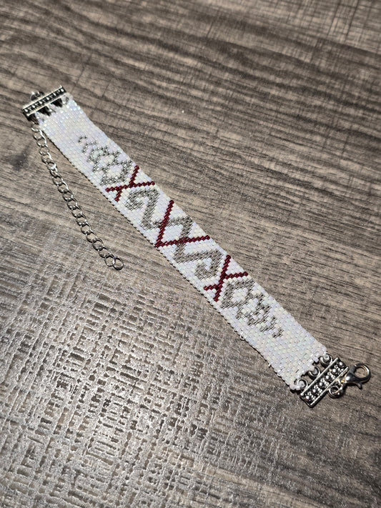 Miyuki Delica Bracelet with a Silver and AB
