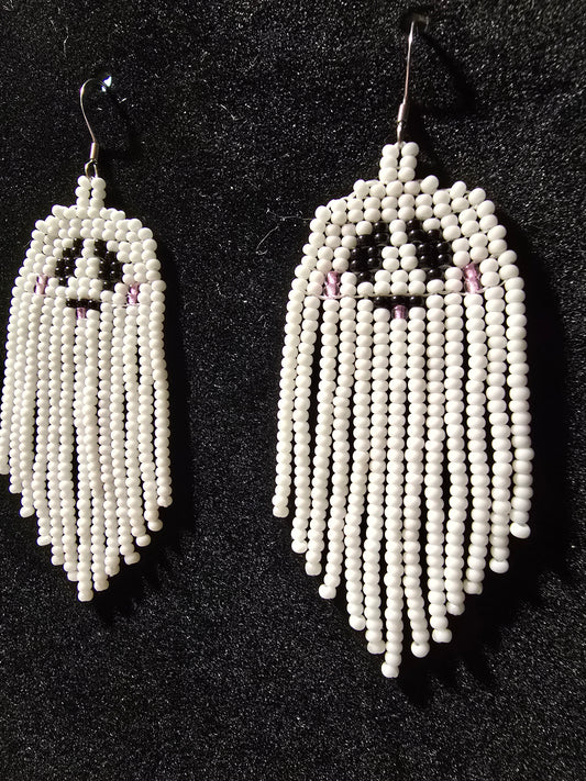 Ghost with tongue sticking out earrings
