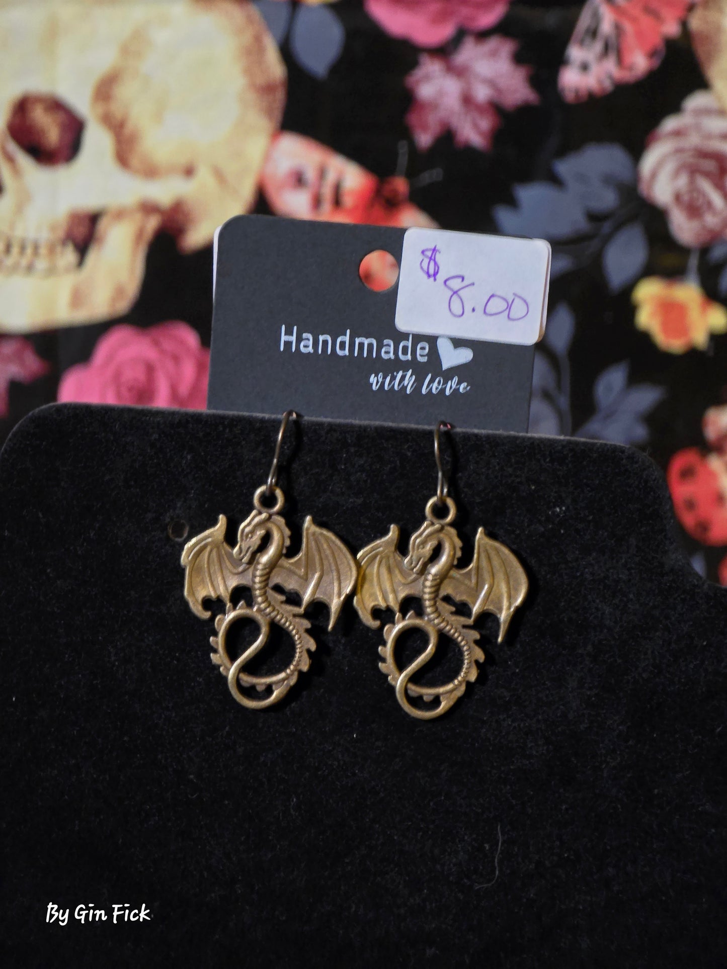 2" Bronze Dragon Earrings